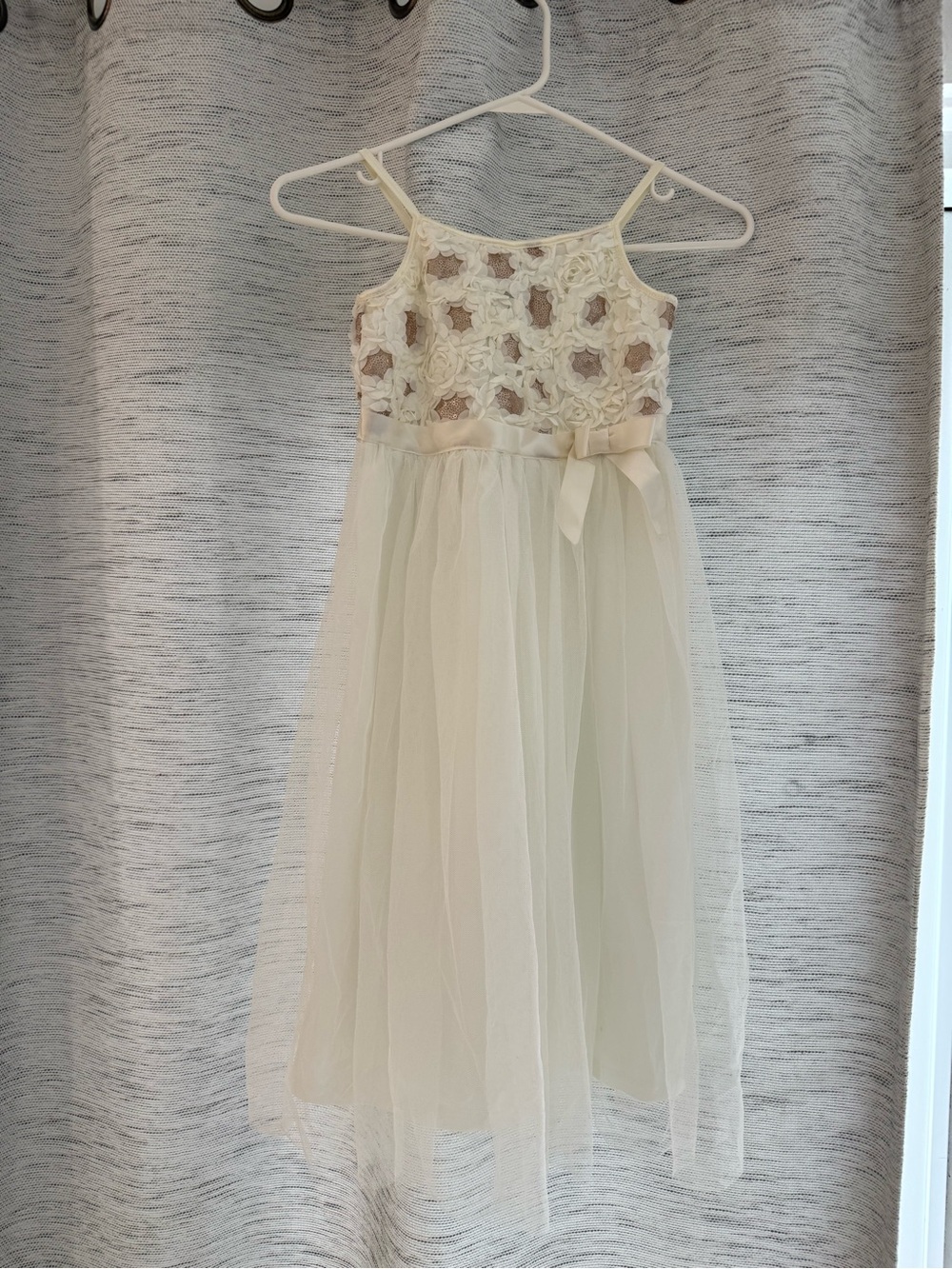 Ivory Floral Lace Tulle Girls' Dress